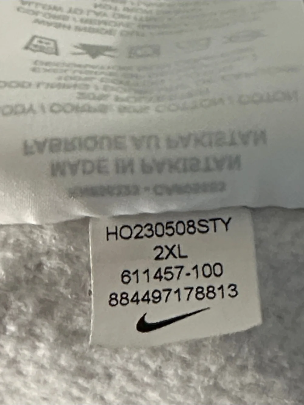 Nike White Crewneck Hoodie with Black logo